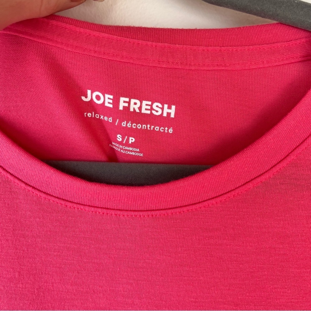 Joe Fresh relaxed fit t-shirt Women's small Red pink basic tee sustainable blend - Picture 2 of 8